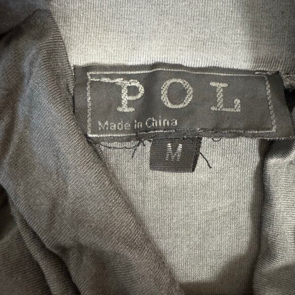 POL Women's Size Medium Side Slit Fringed Sleeveless Cowl Neck Top Grunge Y2K - Picture 7 of 11